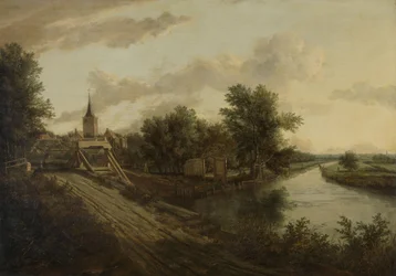 Landschap met rolbrug